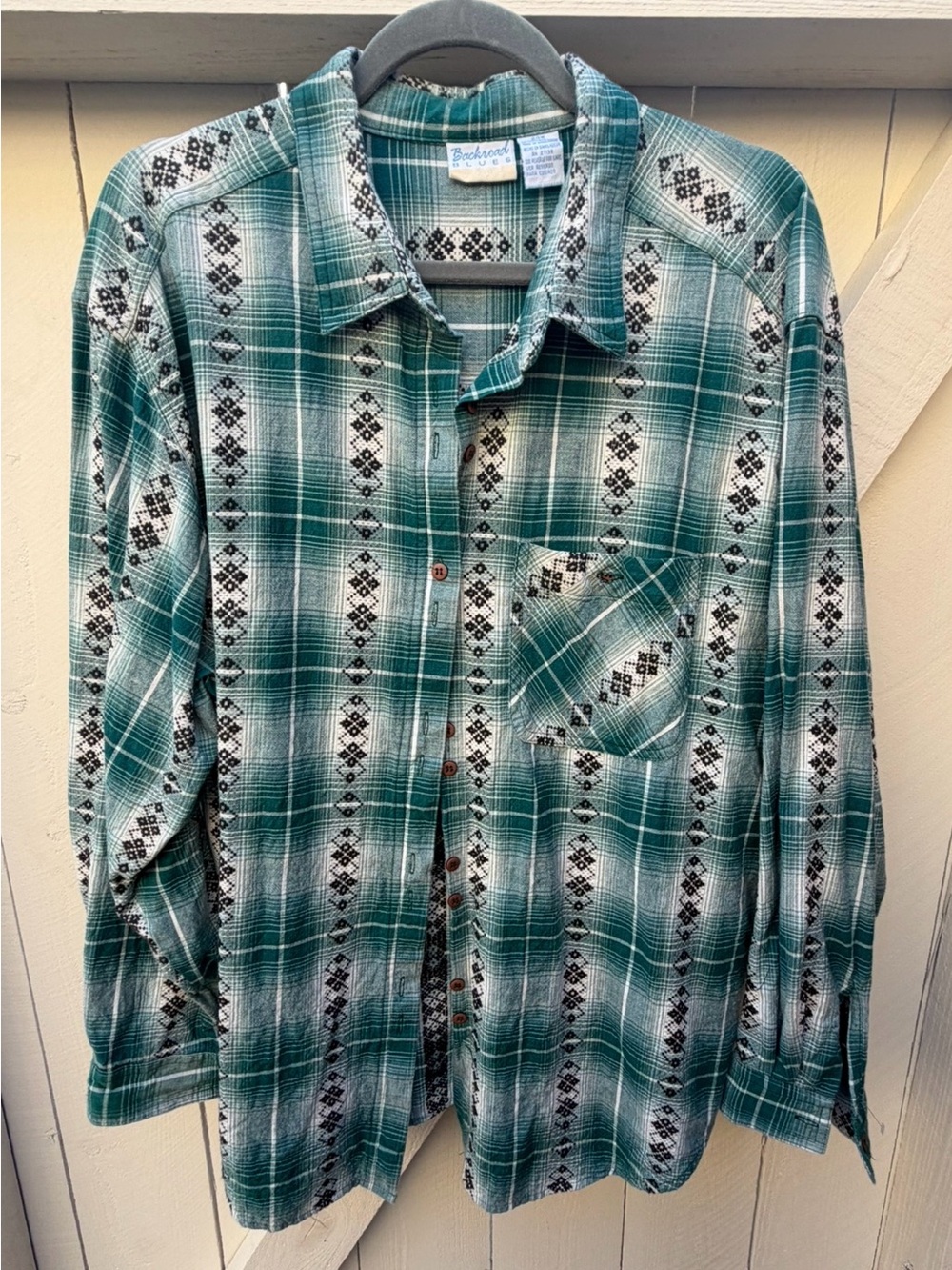 vintage Backroad Blues Womens long sleeve western shirt size 24